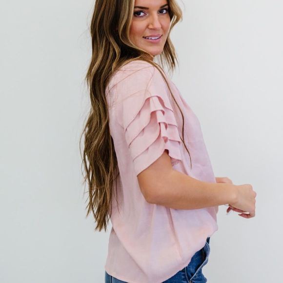 💕 Andree by Unit Mauve Sweetie Pie Layered Sleeve Top Regular Plus New NWT - Picture 5 of 7